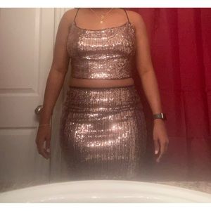Rose Gold Skirt Set